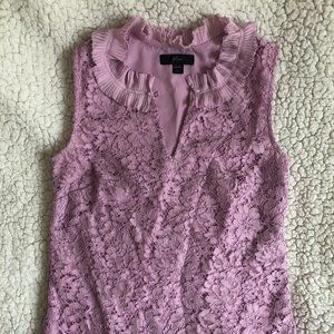 J.Crew lace ruffle-neck top